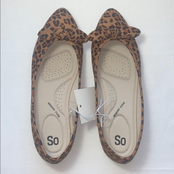 New SO Women's Pointed Toe Leopard Print Flats - Picture 5 of 11